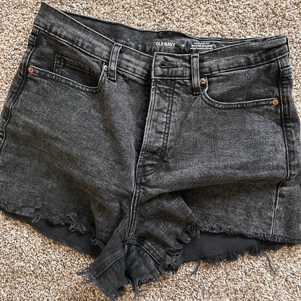 Black jean shorts